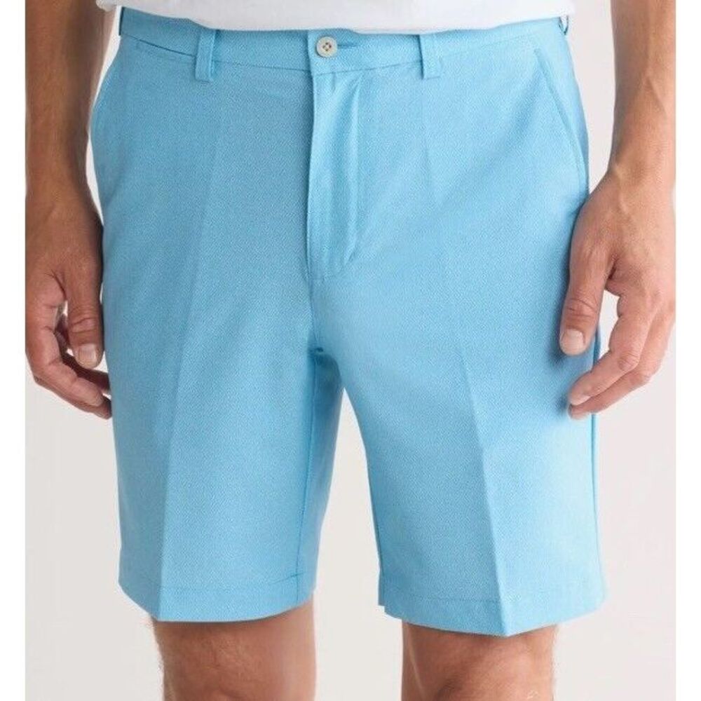 New PGA Tour Men's Cendre Blue Zigzag Print Golf Shorts Polyester Blend UPF50 38